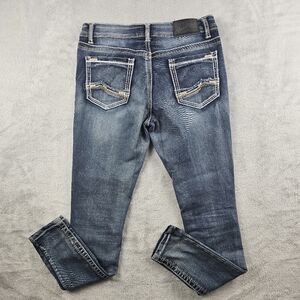 True Luck Jeans Women 8 Boot Cut Mid Rise Dark Wash Faded Denim Jeans